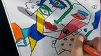 Özel Marmara Ortaokulu 7. Sınıf Öğrencileri Kübizmden yola çıkarak kendi tasarımlarını oluşturdu